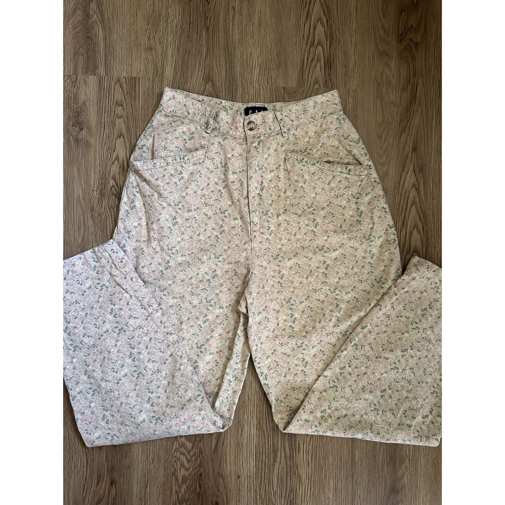 Vintage Y2K Gap 100% Cotton Floral Printed Pants XS Cottagecore Granny Coquette